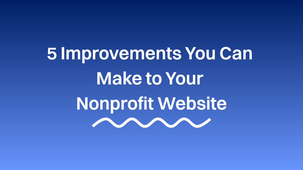 non-profit website improvements